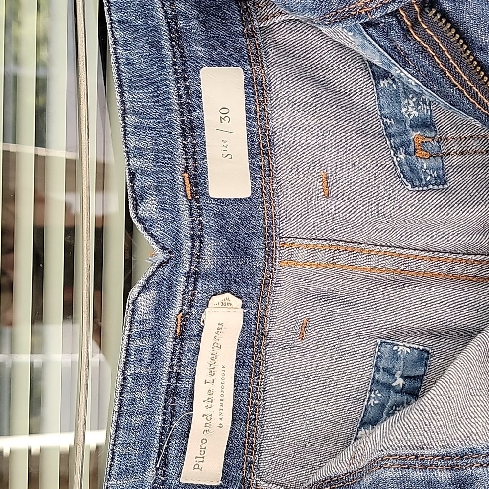 Pilcro By Anthropologie High Rise Patchwork Slim Boyfriend Jeans Sz 30 - Picture 9 of 16